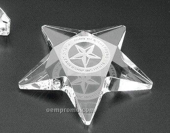 Star Pentagon Crystal Paperweight