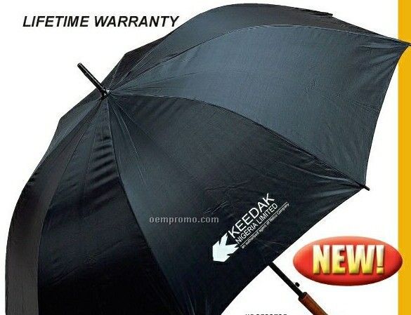 All-weather Elite Series 60" Solid Black Golf Umbrella.
