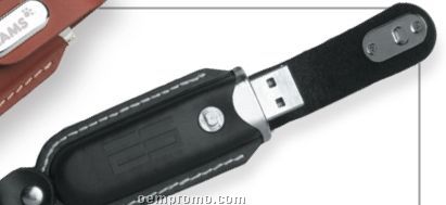 Novara Black Leatherette USB Flash Drive (512 Mb)