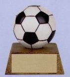 Soccer Ball Sport Sculpture Award W/ Brown Base (4")