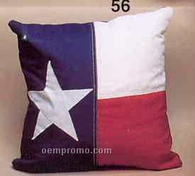 Texas Flag Bunting Throw Pillow W/ Applique Star (14"X14")