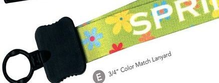 3/4" Color Match Lanyard W/ Bulldog Clip - Full Color Imprint