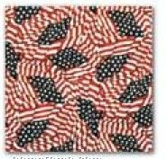 Tossed American Flag Stock Design Poly/ Cotton Bandanna (Screen Printed)