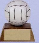 Volleyball Sport Sculpture Award W/ Brown Base (4")
