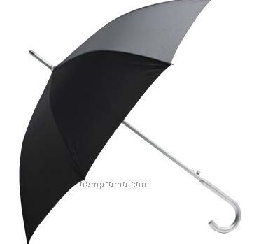 All-weather 48" Black Umbrella With Aluminum Shaft And Handle