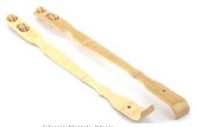 Bamboo Back Scratcher With Knobby Roller Massager