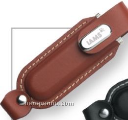 Novara Brown Leatherette USB Flash Drive (128 Mb)