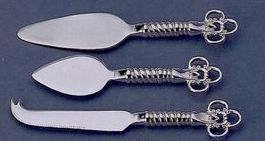 Silver Plated Key 3 Piece Cheese Set