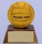 Water Polo Sport Sculpture Award W/ Brown Base (4")