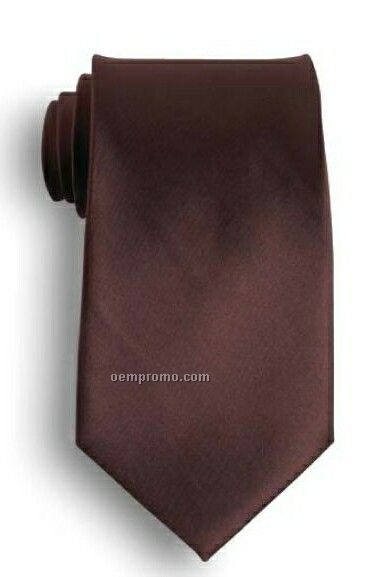 Wolfmark Solid Series Chocolate Brown Polyester Satin Tie