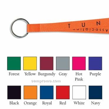 3/8" Nylon Trade Show Lanyard W/ Key Ring - 1 Color