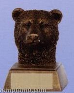 Bear Mascot Sculpture Award W/ Gold Base (4")