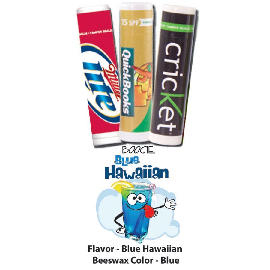 Boogie Blue Hawaiian Premium Lip Balm In Clear Tube
