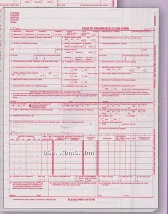 Cms 1500 Personalized Claim Form - Laser Sheet (1 Part)