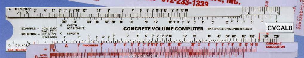 Concrete Volume Computing Slide Rule (1-5/8