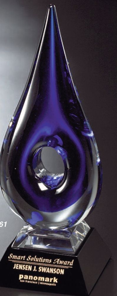 Art-glass Gallery Blue Teardrop Award