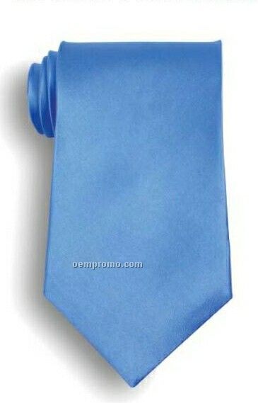 Wolfmark Solid Series French Blue Polyester Satin Tie