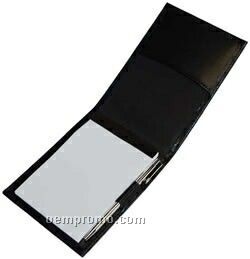 Leather Jotter Memo Pad Holder With Metal Pen
