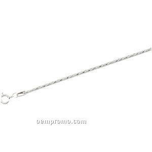 Ladies' 7" Sterling Silver 1-1/4mm Diamond-cut Snake Chain Bracelet