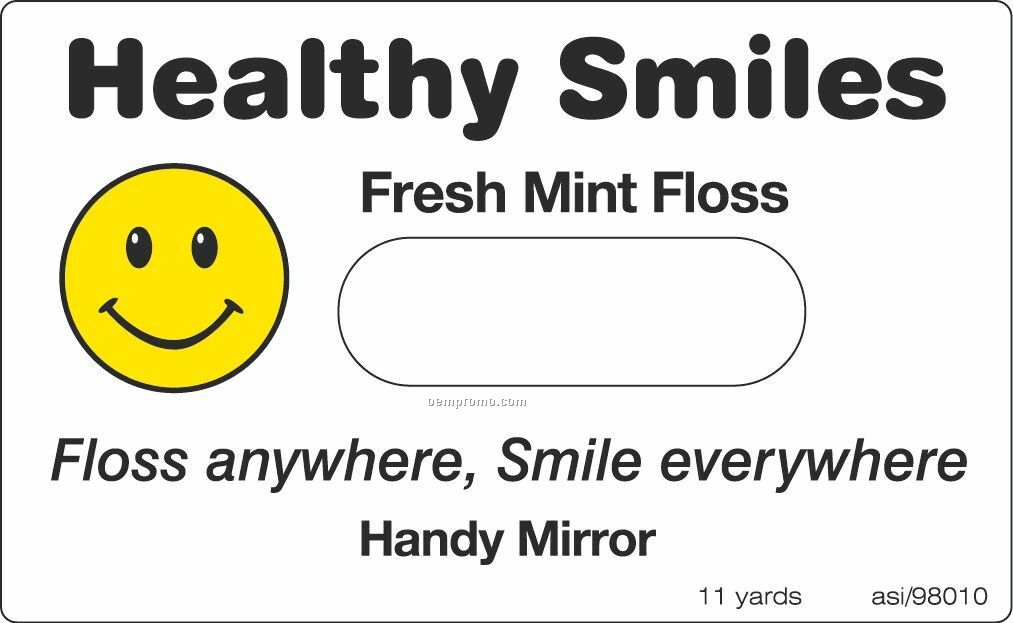 Mirrored Floss Card Healthy Smiles Generic Label