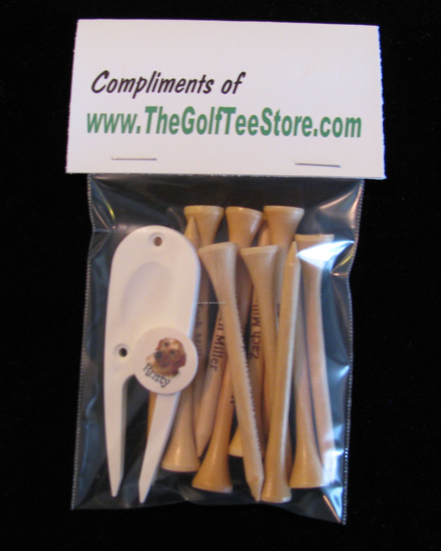 12 Personalized Golf Tees + Ball Marker + Divot Tool