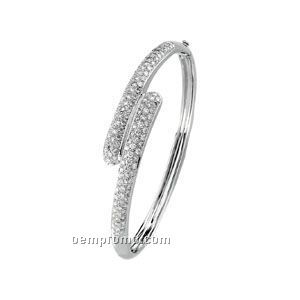 14kw 3 Ct Tw Pave Diamond Bangle Bracelet
