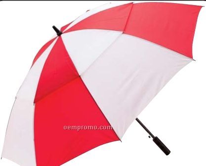 All-weather 60" Red And White Golf Umbrella