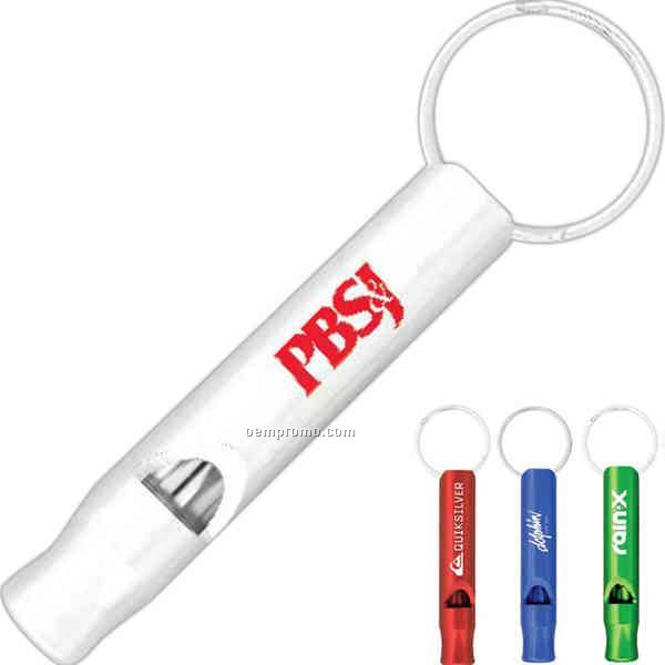 Aluminum Whistle With Keyring And Swivel Chain
