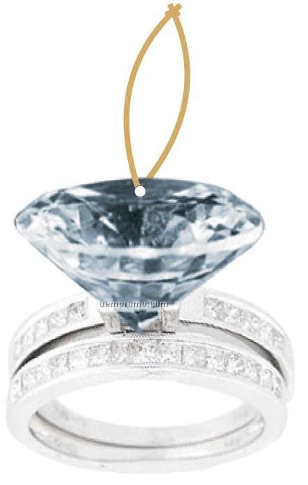 Diamond Ring Executive Ornament W/ Mirrored Back (10 Square Inch)