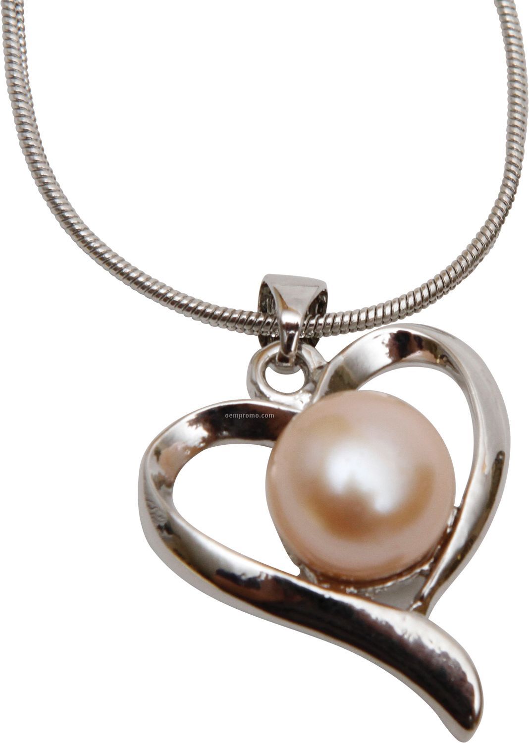 Pink Freshwater Pearl Heart Necklace