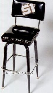 1-ring Swivel Backrest/ Black Powder Frame Counter Stool (Square Seat)