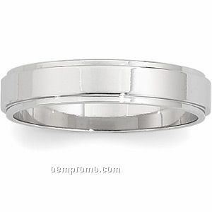 4mm 14kw Flat Edge Comfort Fit Wedding Band Ring (Size 11)