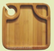 9" Sq. Disposable Bamboo Wine Plate