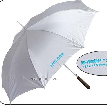 All-weather White 48" Polyester Auto Open Umbrella