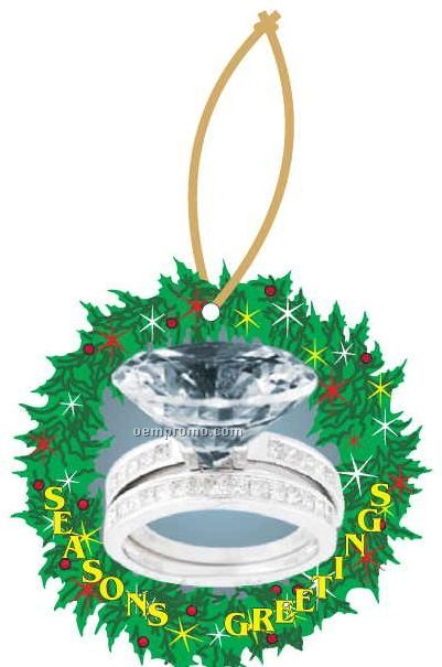 Diamond Ring Executive Wreath Ornament W/ Mirrored Back (10 Square Inch)