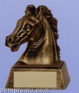 Horse Head/ Mustang Mascot Sculpture Award W/ Gold Base (4