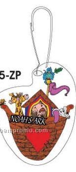Noah's Ark Zipper Pull W/ Black Back & Metal Clip