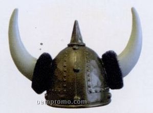 Plastic Viking Helmet With Fur