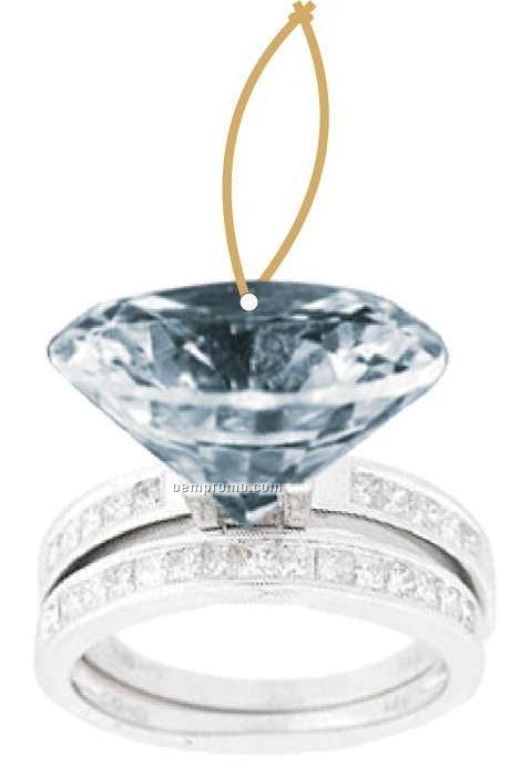 Diamond Ring Executive Ornament W/ Mirrored Back (12 Square Inch)