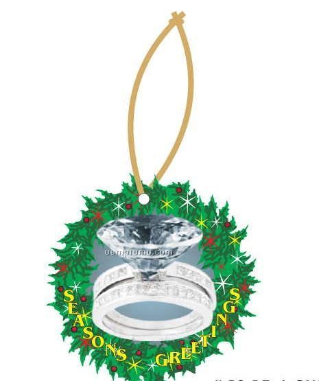 Diamond Ring Executive Wreath Ornament W/ Mirrored Back (12 Square Inch)