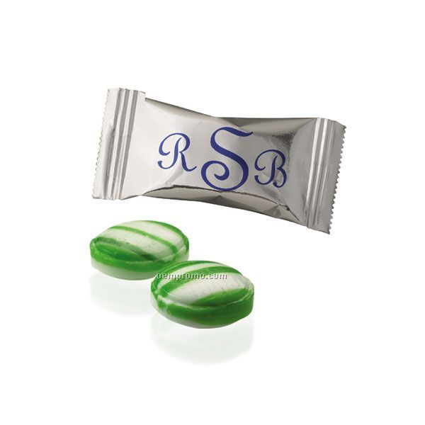Individually Wrapped Green Striped Spearmint Flavor Burst