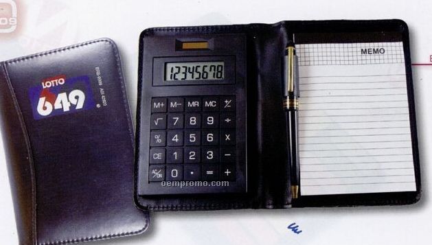 Note Book Pad Holder W/ Calculator & Case