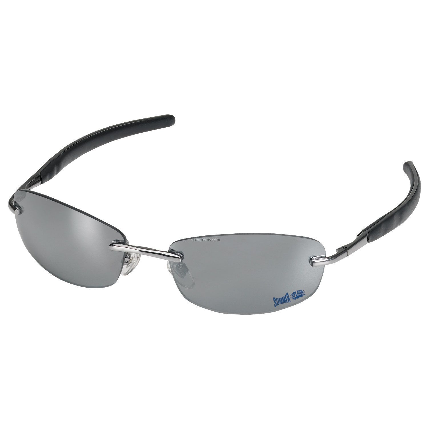 Rimless Gun Metal Frame Aviator Sunglasses