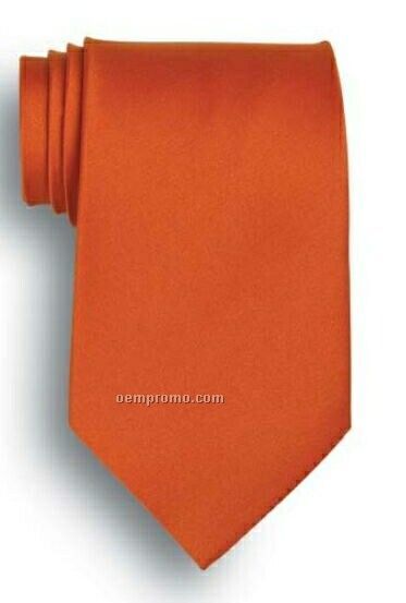 Wolfmark Solid Series Orange Polyester Satin Tie