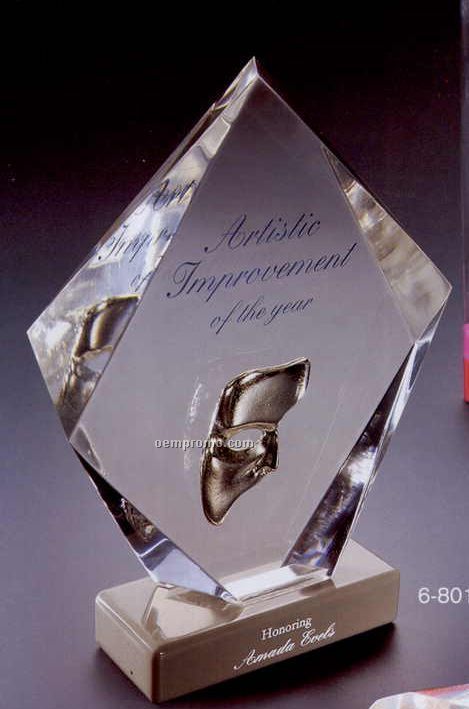 5-1/8"X6-3/4"X1-1/2" Acrylic Stylized Beveled Award W/ Beveled Base Award