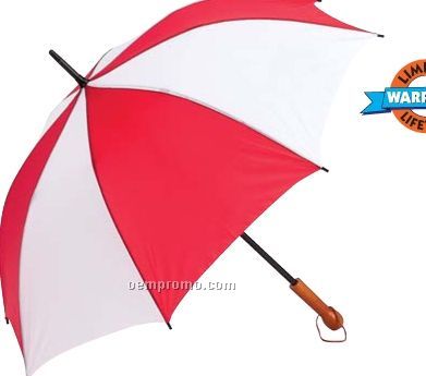 All-weather Elite Series 48" Red And White Auto Open Sports Umbrella