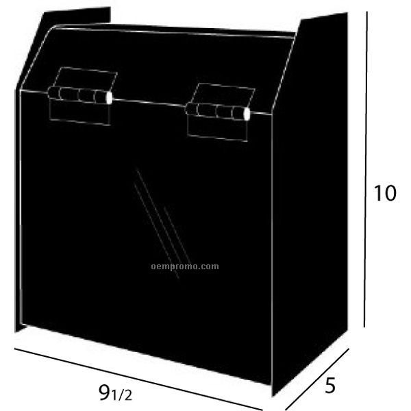 Ballot Box 9 3/8'' W X 10'' H Black Acrylic