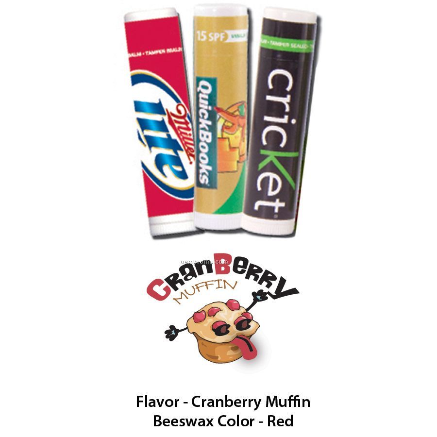 Cranberry Muffin Premium Lip Balm In Clear Tube