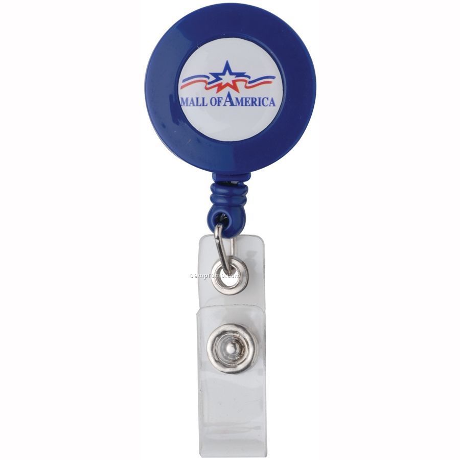 Round Color Epoxy Dome Retractable Badge Holder