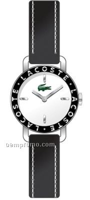 Lacoste Round Dial Watch W/ Leather Strap